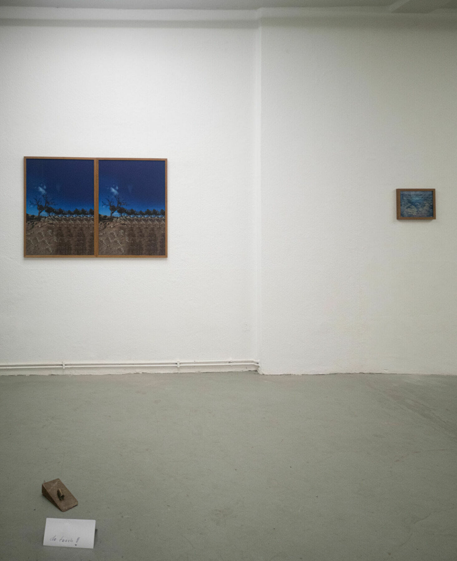 a room with art on the wall